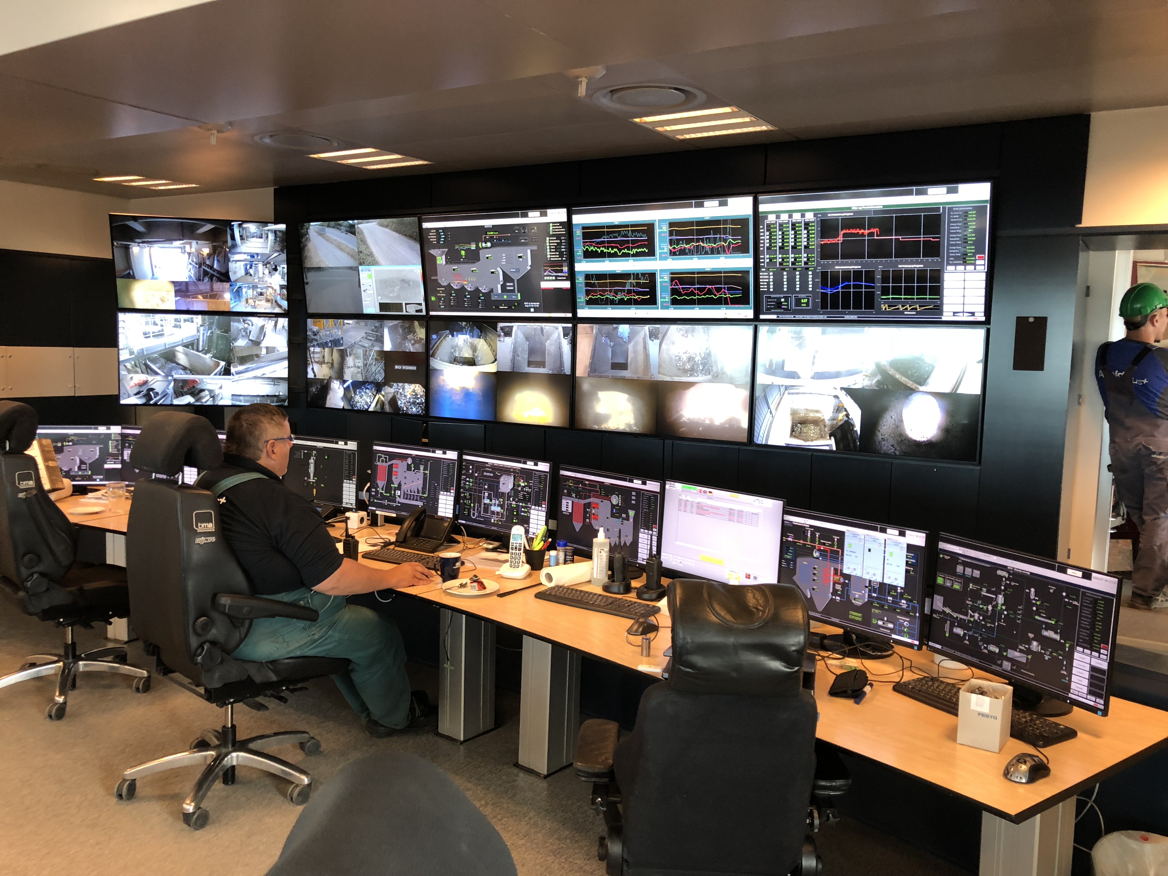 Monitoring room with screens