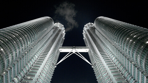 Bottom View of Malaysia Petrona Twin Towers