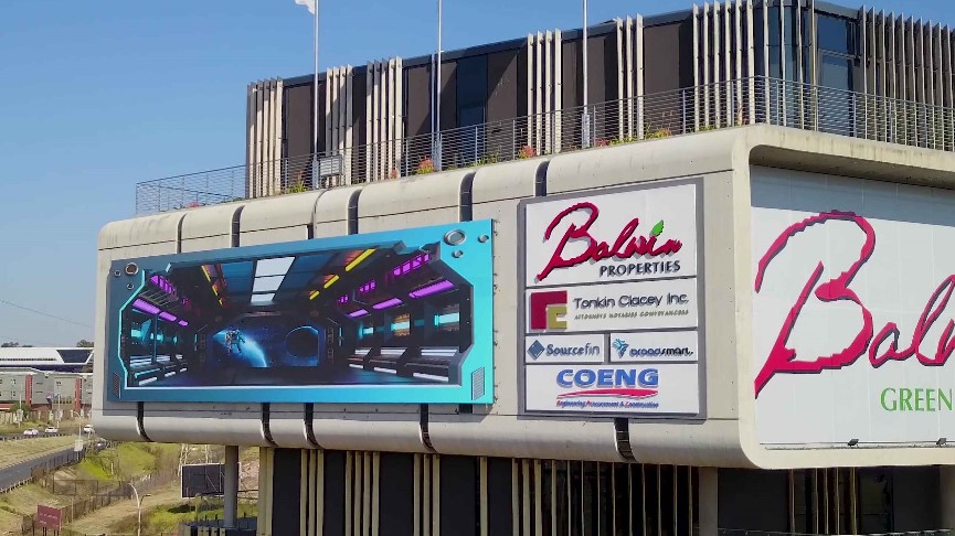 LED billboard on a building in South Africa