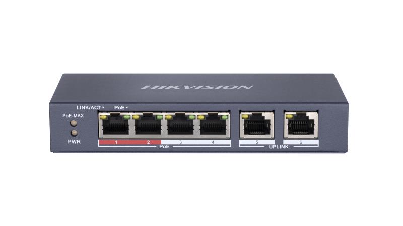 DS-3E0106P-E/M SWITCH 4 PTOS POE HIKVISION