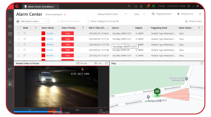 Real-time alarm notification to operator when some certain vehicles or vehicle types are detected, including by Email, Mobile Phone and Client pop-up window notification.