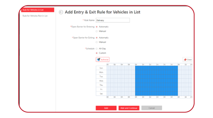 Parking space control by vehicle list