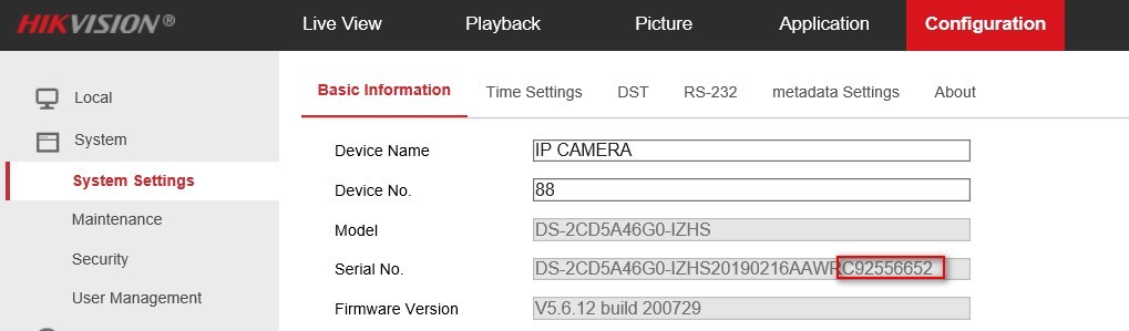 How To Check Device Serial Number FAQ Hikvision