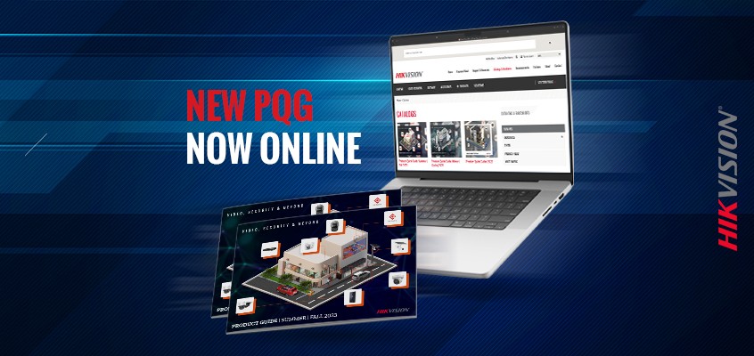 Hikvision online top view on laptop